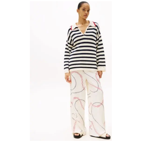 TOMMY HILFIGER Wide Leg Pants With Pull-On Application
